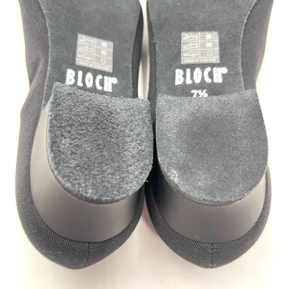 Bloch Womens Size 7.5 S0326L Accent Black Canvas Dance‎ Heels Shoes